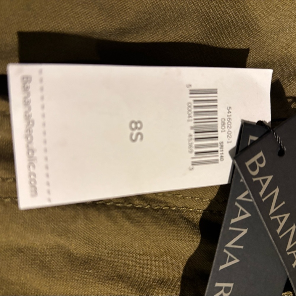 NWT Banana Republic Wide Leg Pants - Olive size 8S 2 front/back pockets - Picture 6 of 6